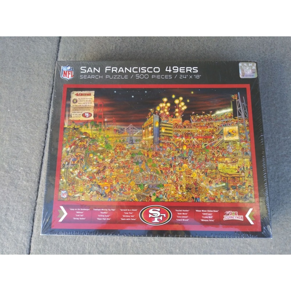 NFL San Francisco 49ers Joe Journeyman Search Puzzle 500 Pieces 24x18 New Sealed